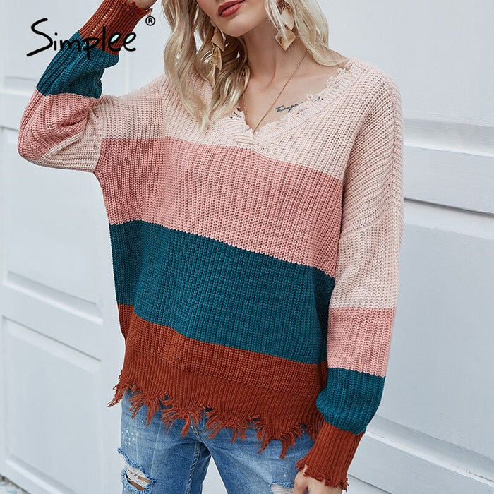 Simplee autumn winter 2020 knitted sweater