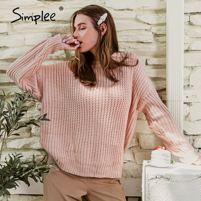 Simplee Autumn knitted sweater