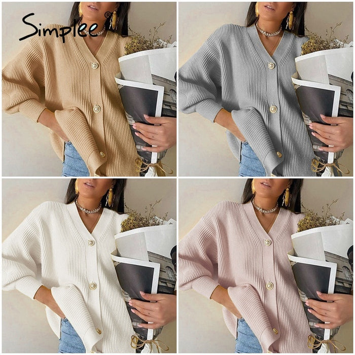 Simplee Casual long knitted cardigan