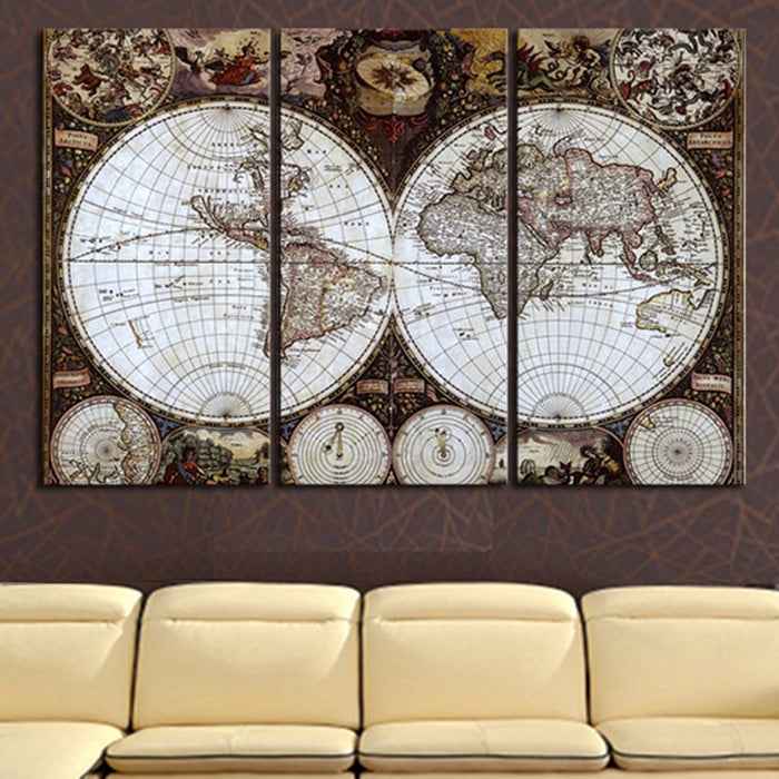 Ancient Roads world map Canvas Painting