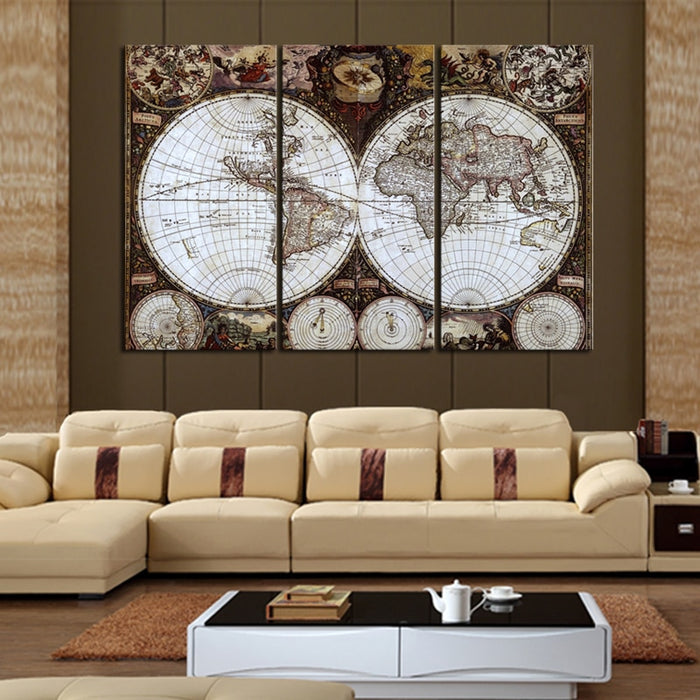 Ancient Roads world map Canvas Painting